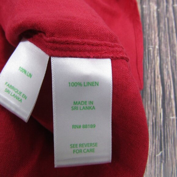 Lilly Pulitzer Women NEW XL Red Sea View Button Down Linen Shirt Beach Travel - Picture 3 of 5